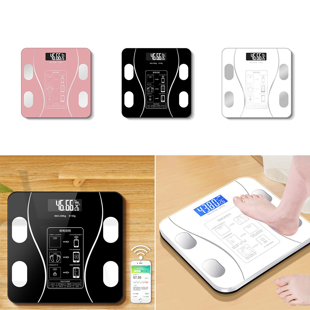 baño peso corporal básculas de peso personas balanza para pesar equilibrio balgrasa digitales corporal Básculas de baño Bluetooth Báscula digital de cocina electrónica de alta precisión con compatibilidad inalámbrica