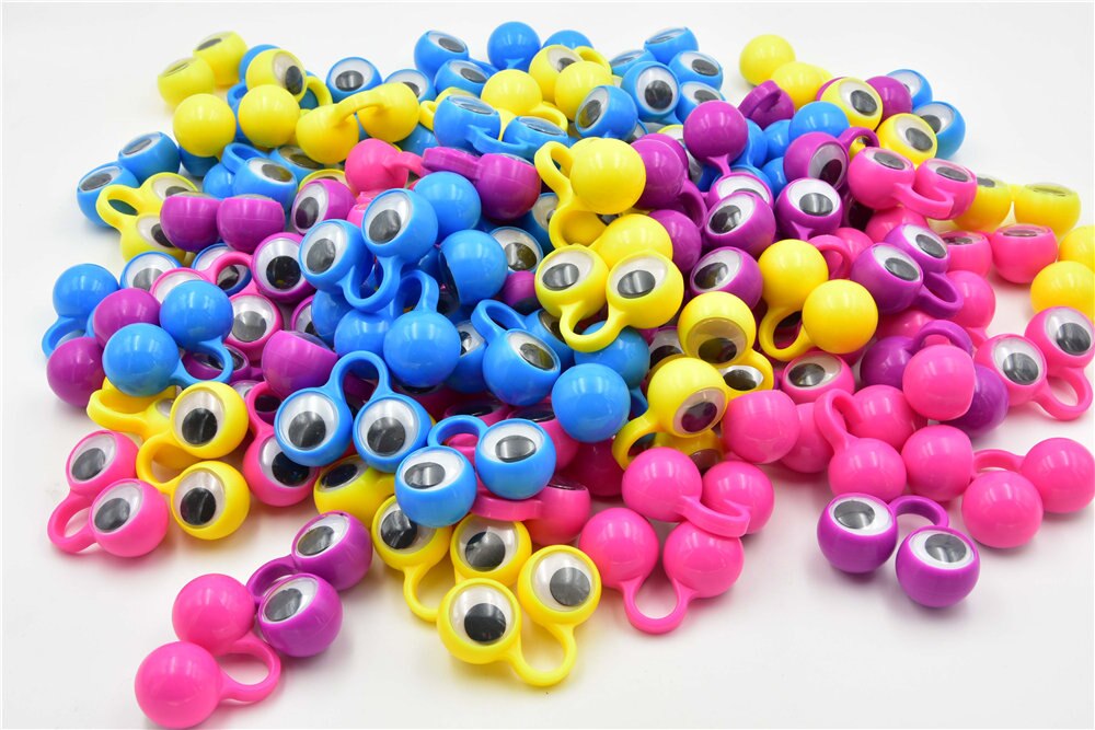 Google Eye Finger Puppe Plastic Rings with Wiggle Eyes Spies For Birthday Party Kids Gags & Practical Jokes Toy