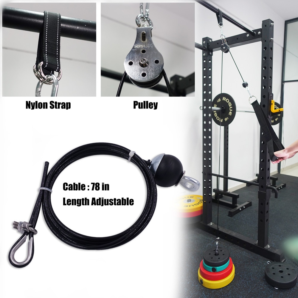 Sistema de Cable de polea para acondicionamiento físico, cuerda para tríceps de carga DIY, máquina de entrenamiento, longitud ajustable, accesorios deportivos para gimnasio en casa # Y7