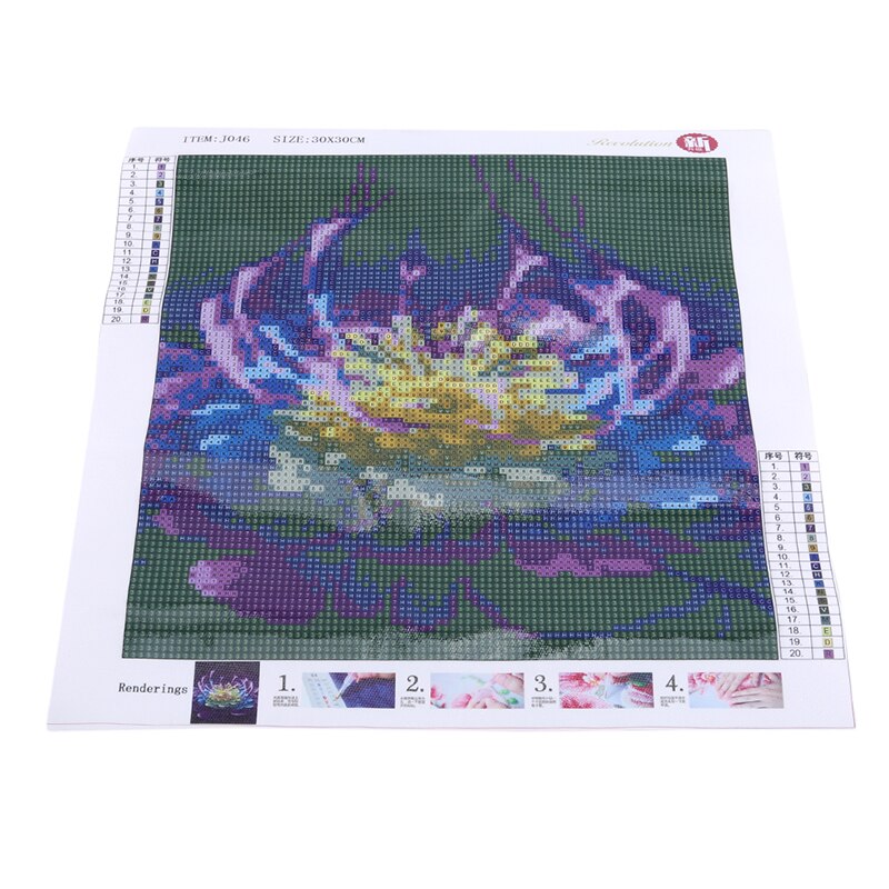 Bilde farge eksplosjon modell 30*30 diy diamant maleri 5d korssting lilla lysende blomst soverom maleri