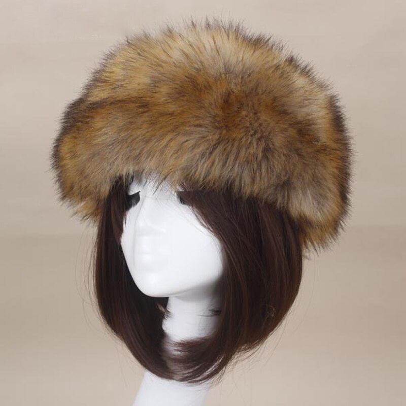 Vrouwen Hoeden Hoofdband Winter Earwarmer Ski Hoeden Russische Tick Pluizige Imitatie Vossenbont Cap Lege Top: 5