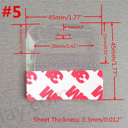 Plastic Pvc Pet Hang Opknoping Tab Haken Op Merchandise Pakket Box Tas Hangers Peghooks Display J-haak Zelfklevende stijl 400 Pcs: 5