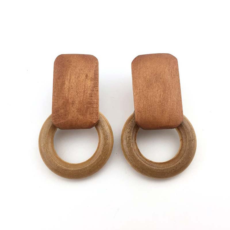 Boucles d&#39;oreilles pendantes en bois, bambou et rotin, faites à la main, bijoux tendance pour la plage, de Boutique: 4