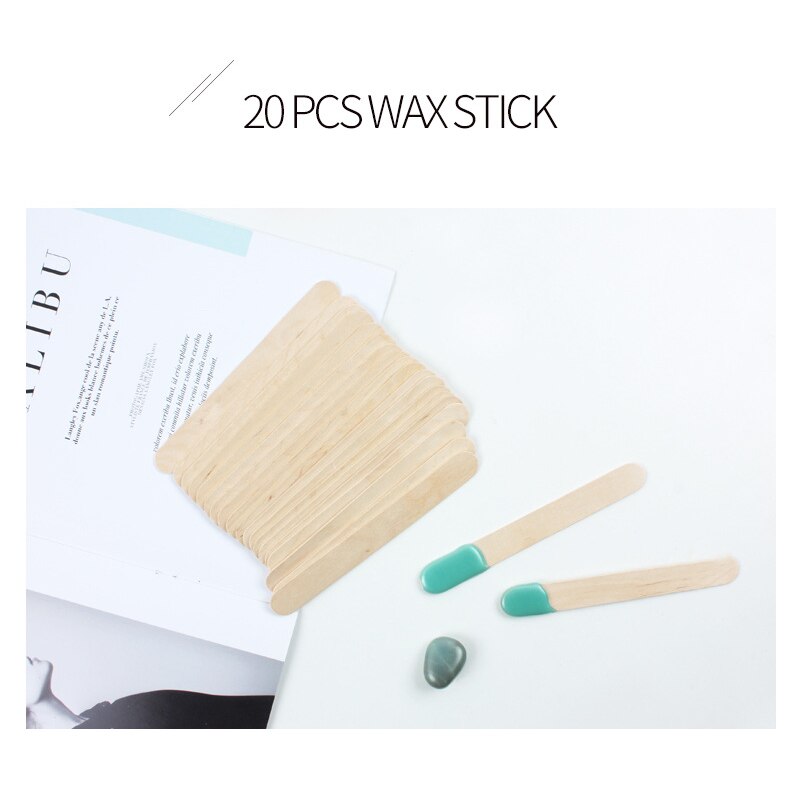 Hair Removal Waxing Kit, Wax Warmer with 600G Hard Wax Beans 40 Wax Applicator Sticks, for Full Body Waxing EU Plug