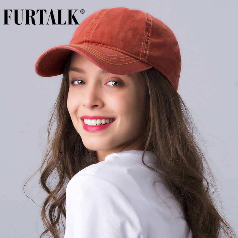 Furtalk vintage baseball cap kvinder mænd vasket bomuld hestehale baseball caps mænd snapback hip pop hat sort sommer kasket til kvinder