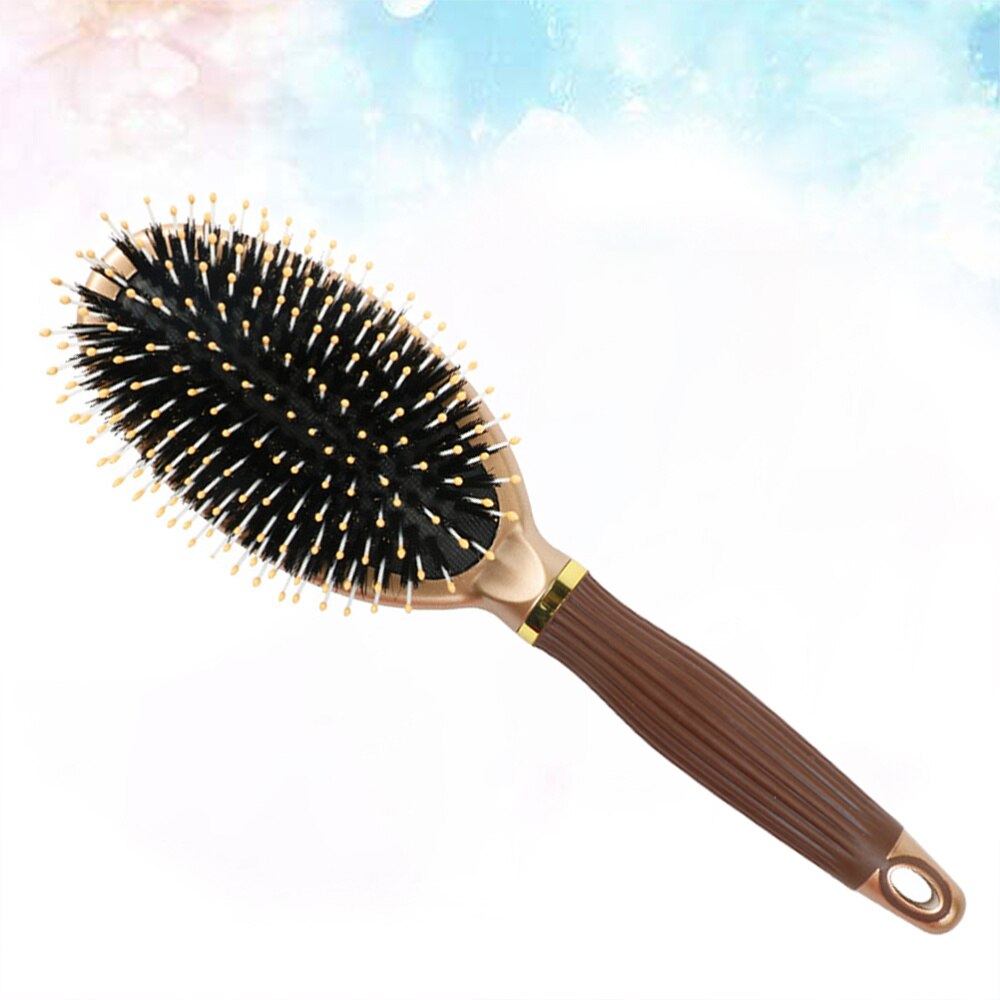 1pc escova de cabelo de cerdas de plástico lidar com pente de cabelo oval anti-estática massagem desembaraçar pente