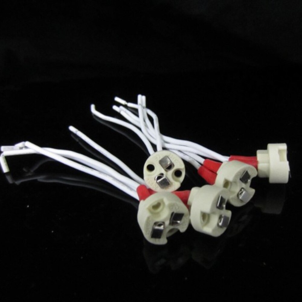 12PCS 220V MR16 Halogen Lamp Line Socket Ceramic Wire Connector Base Socket Adapter