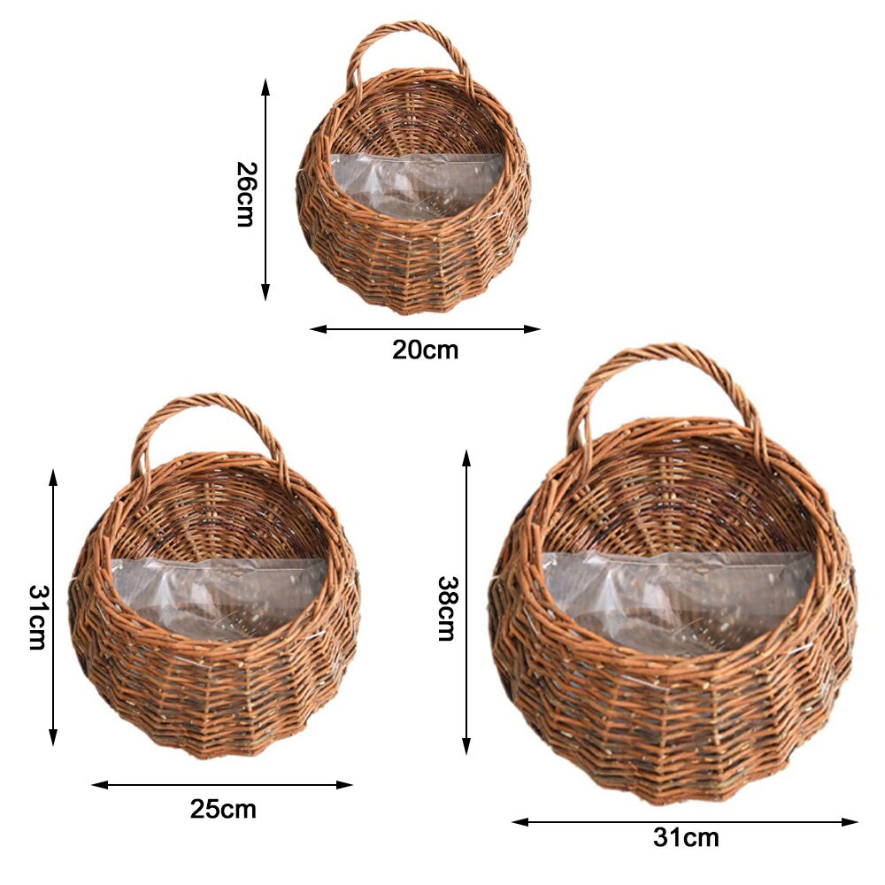 Rotting vägg hängande förvaring korg naturliga korg hem dörr blomma hängare planteringsmaskiner trädgård bröllop vägg dekoration