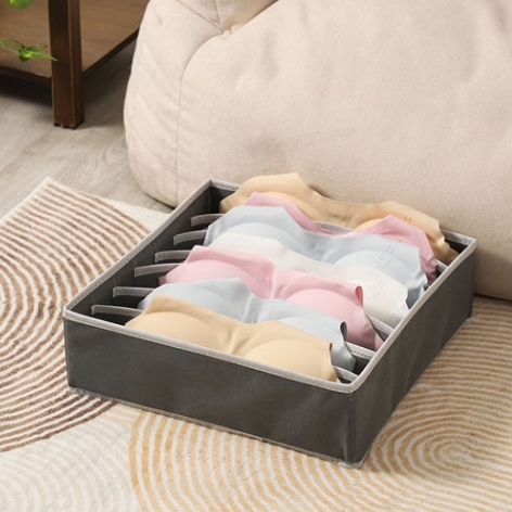 1PC 6/7/8/24 Compartment Underwear Organizer Bra Storage Box Closet Sock Folding Storage Drawer Home Bedroom tier lockers: Pink