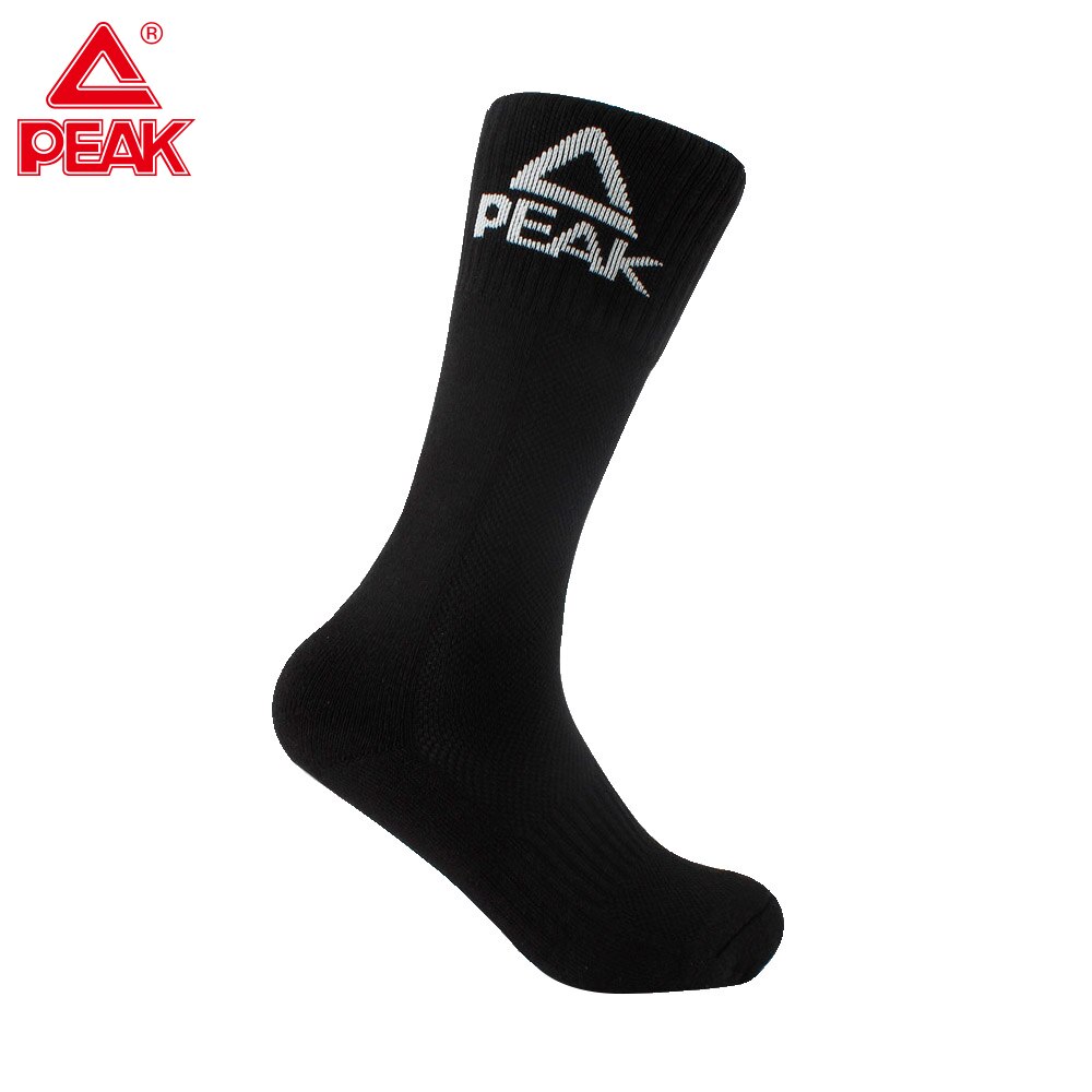 Peak Men's Basketball Socks - Knee-High, Breathable, Professional Sports & Cycling: Black
