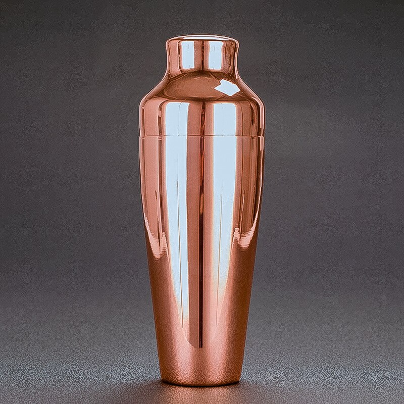 American 304 Stainless Steel Shaker Modern Luxury French Two Section High End Atmosphere Cocktail Shaker Bar Table Tool 550ml: Copper plating