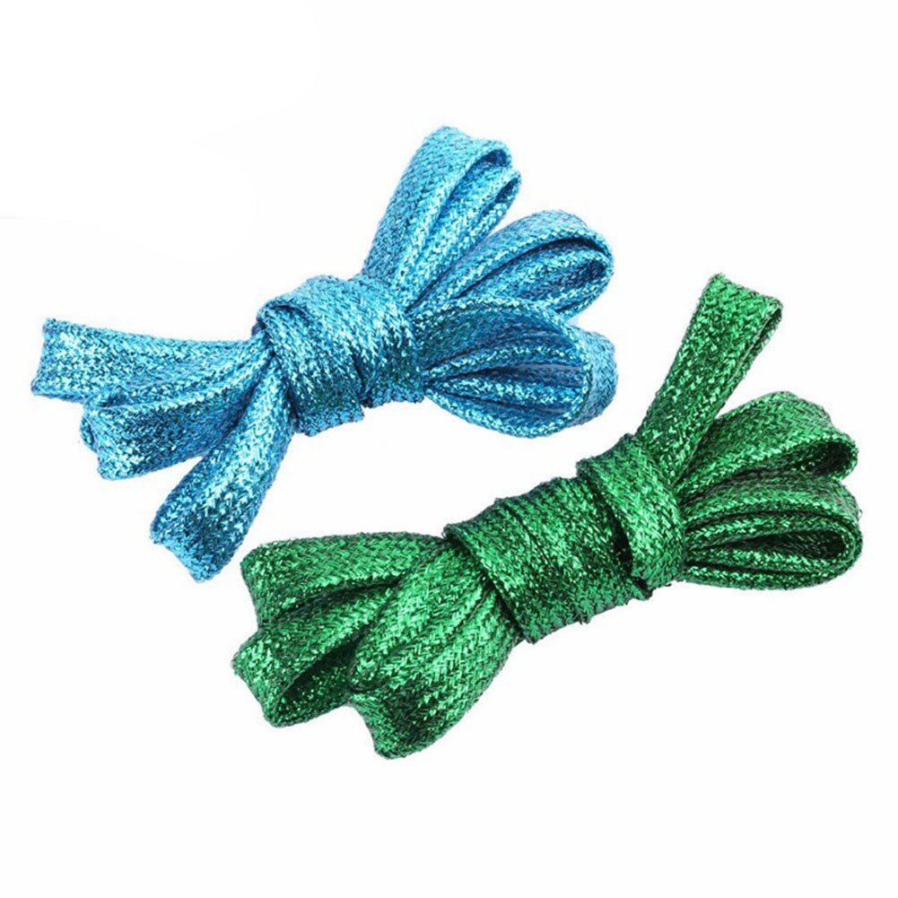 1 paire de lacets brillants de 120cm, paillettes plates, couleurs scintillantes, chaussures scintillantes