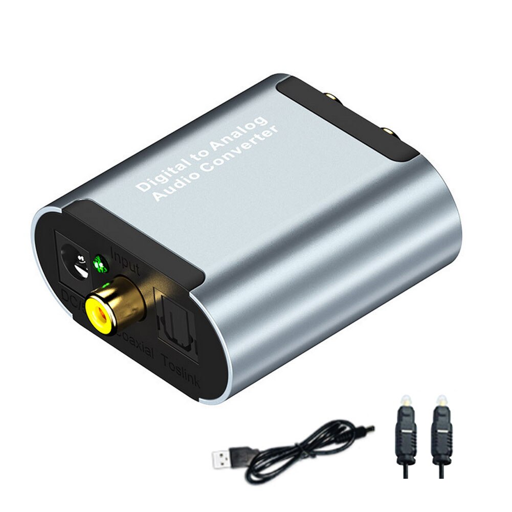Optical Digital Stereo Audio SPDIF Toslink Coaxial Signal To Analog Converter DAC Jack RCA Amplifier Decoder Adapter: Default Title