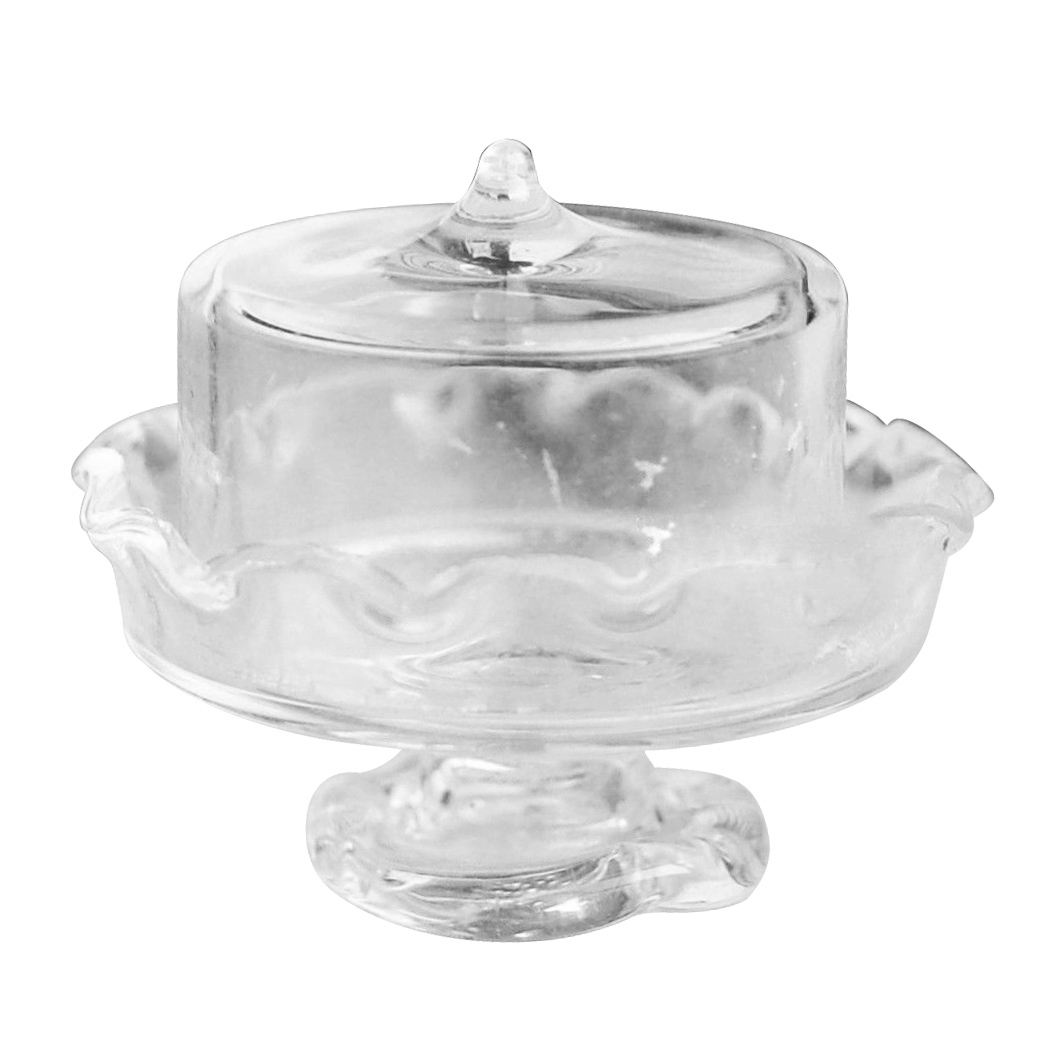 Poppenhuisminiaturen Glas Transparant Dessert Pot Plaat Jar