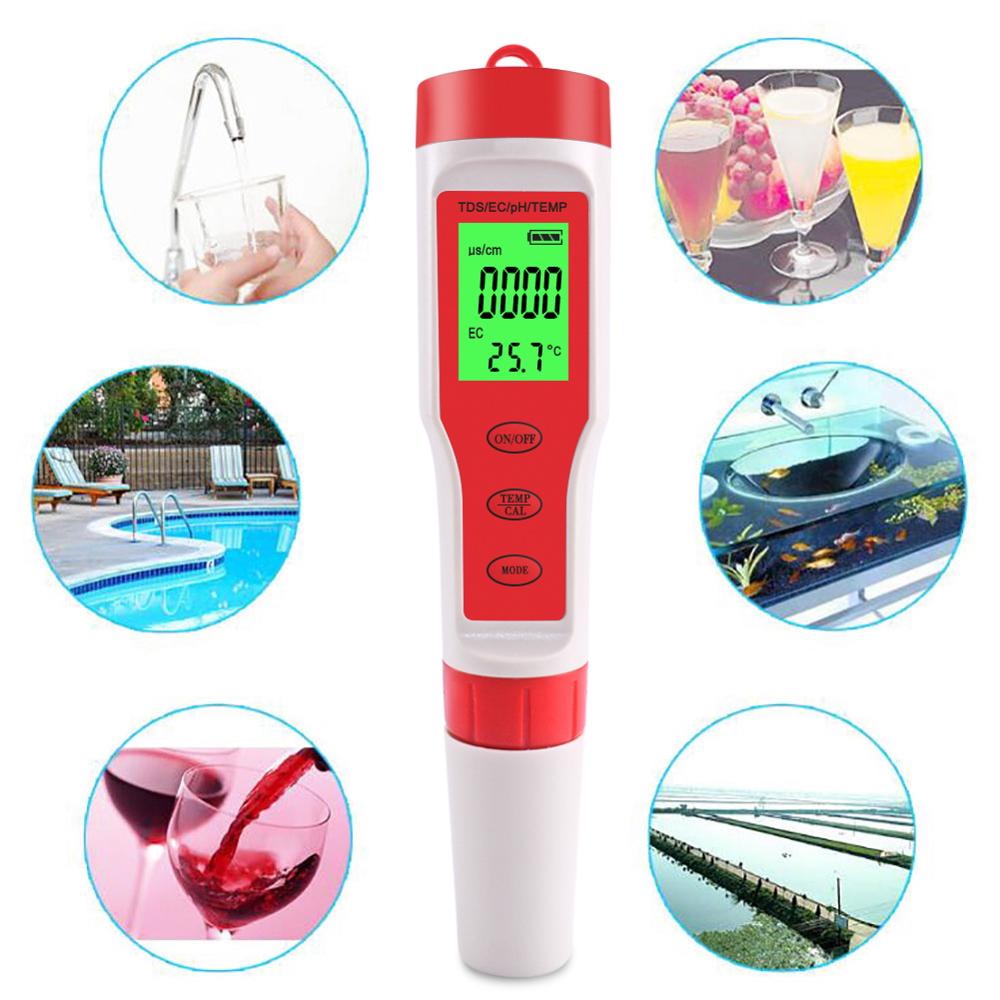 Yieryi-probador de agua Digital 4 en 1/3 en 1, probador de del agua EC/TDS/PH/TEMP, Kit de prueba de agua para piscinas
