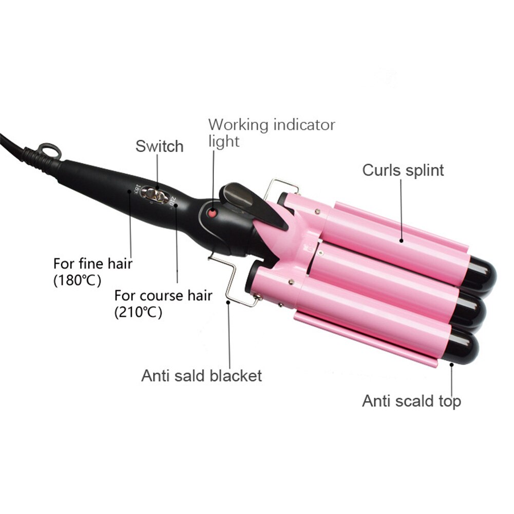 25mm Ceramic Triple Barrel Hair Curler Iron Hair Waver Styling Tools Hair Styler Blower Hair Curler Styling Tool Accessories