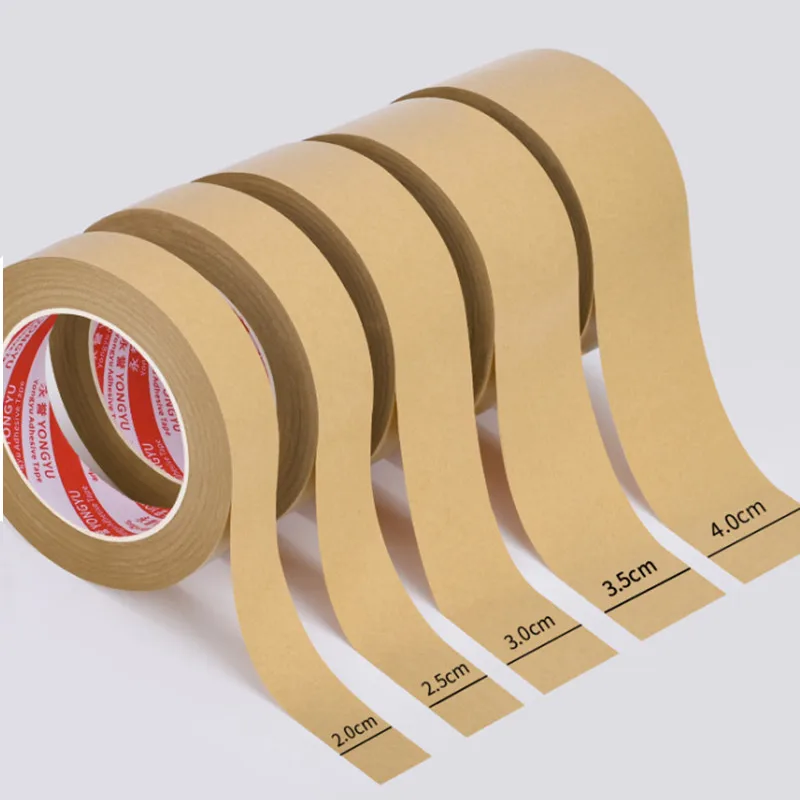 1 Rolle 23 m gummiertes Kraftpapier, braun gebündeltes selbstklebendes Abdeckpapierband für Kartonversiegelungs-Kraftpapierband, Verpackungswerkzeuge