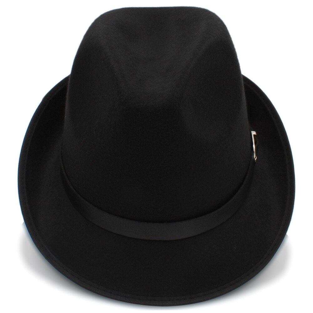 Dad Men's Chapeu Feminino Hat For Gentleman Gentleman Winter Autumn Wool Church Felt Fedora Homburg Jazz Hat Size 58CM