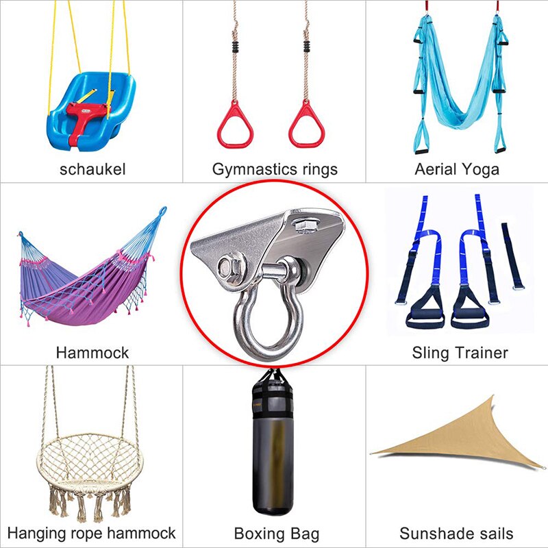 Stainless Steel Heavy Duty Swivel Rotating Hook Household 180 Degree Swing Hangers Suspension Hooks Accessories 1 set