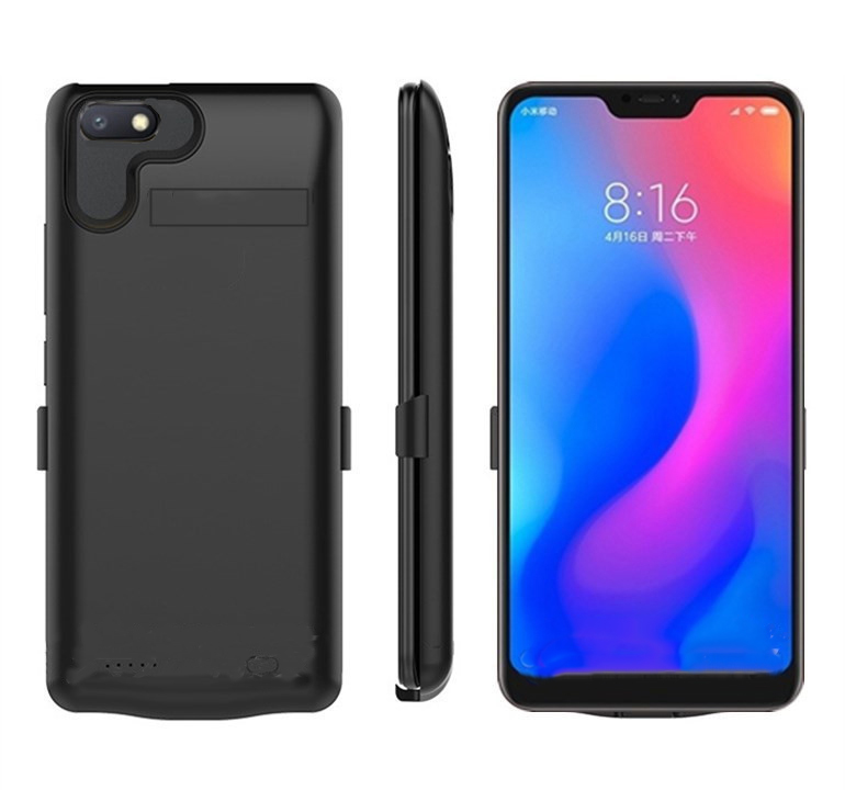 Silm étui de téléphone antichoc pour Xiaomi Redmi 6A batterie de secours arrière pince chargeur de batterie étui pour Redmi 6 couverture arrière de charge