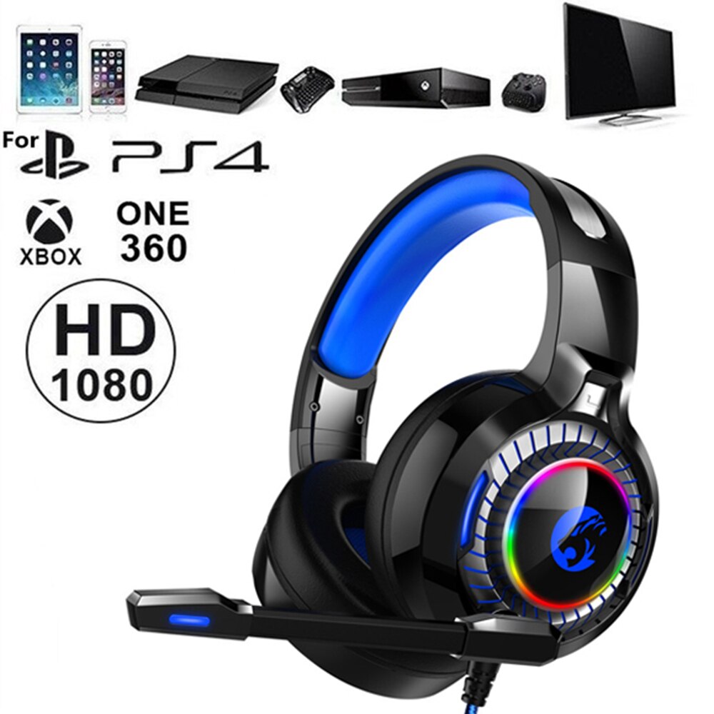 4D Stereo Stereo High-end LED Pro Gaming Headset for Nintendo Switch PS4 Xbox One & PC HD Mic Gaming Headset Wired Headphones