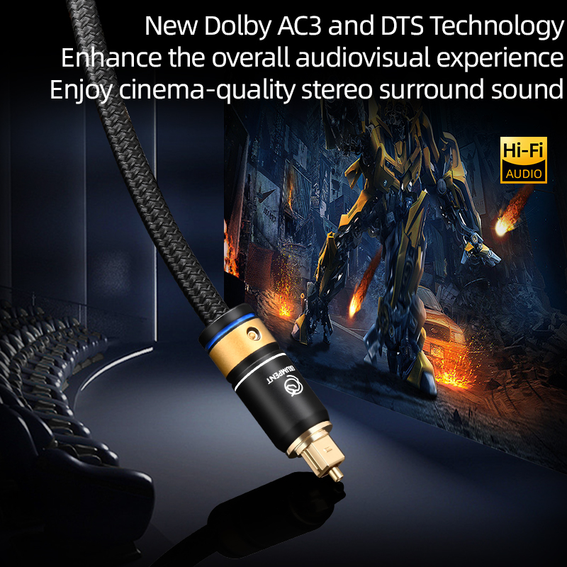 ERUMPENT Cable de Audio óptico Digital HiFi Conductor POF Cable de Audio de fibra óptica Toslink SPDIF Digital para Dolby DTS 5,1 7,1