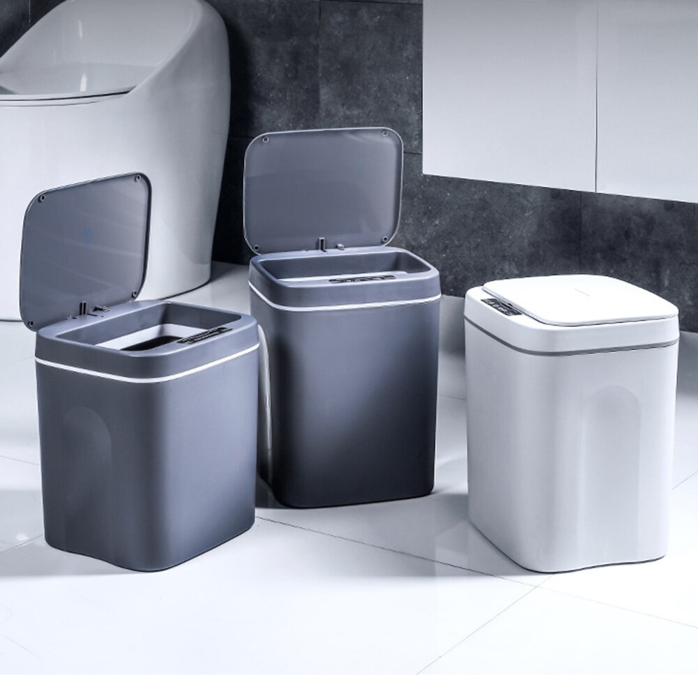 14L Intelligent Trash Can Automatic Sensor Dustbin Smart Sensor Electric Waste Bin Home Rubbish Can For Kitchen Office Garbage