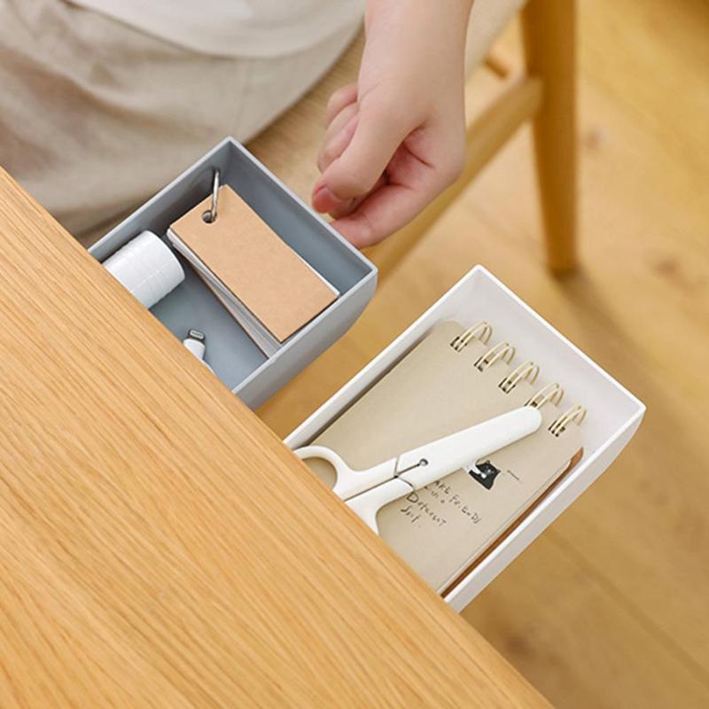 Desk Verborgen Lade Opbergdoos Pasta Soort Desktop Afwerking Doos Potlood Briefpapier Magazijnstelling Make Storage Box