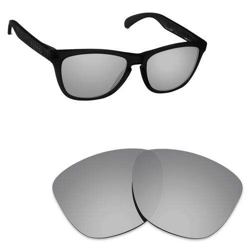 Verres de rechange polarisants Oakley Frogskins | Verres de rechange, variétés de montures, pour Oakley Frogskins: Metallic Silver