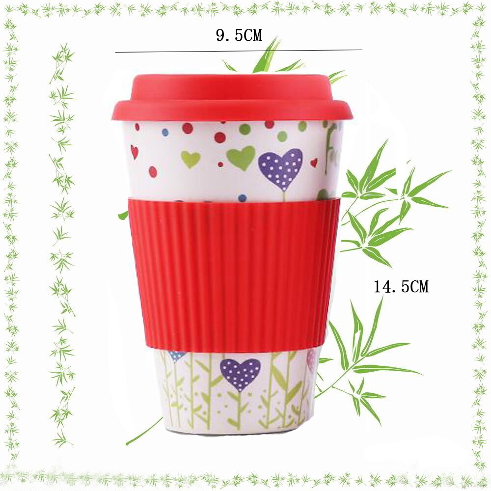 Tazas de 400ml reutilizables de fibra de bambú tazas de café aislamiento viaje taza para beber