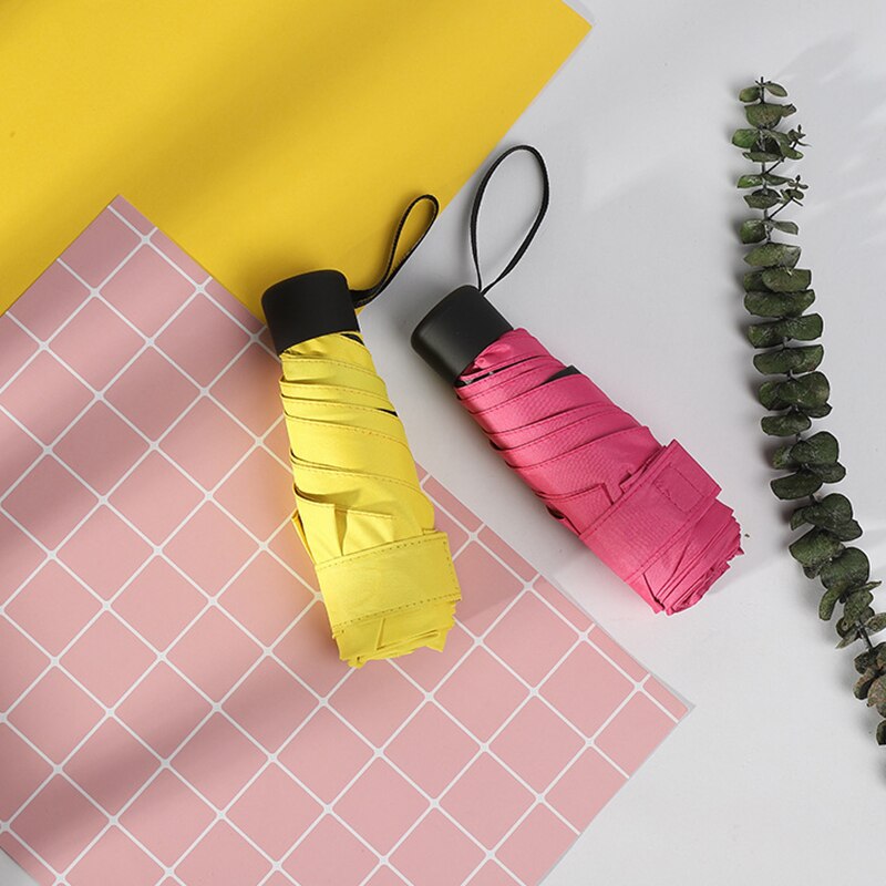 Flat Lightweight Umbrella Parasol light pocket bag Folding Sun Mini Umbrella #3B22