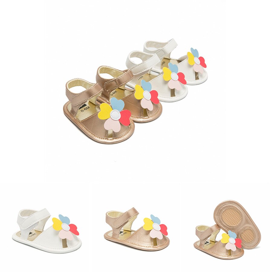Girls Sandals Flowers Sweet Soft Children's Beach Shoes Kids Summer Floral Sandals Princess Cute