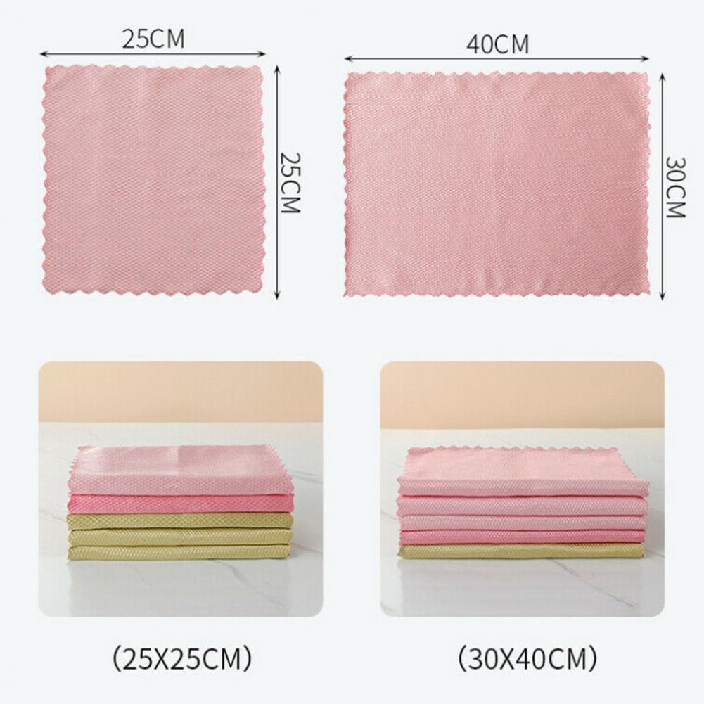 5Pcs Rag Soft Super Water Absorbent Polyester Cleaning Fish Scale Rag for Kitchen