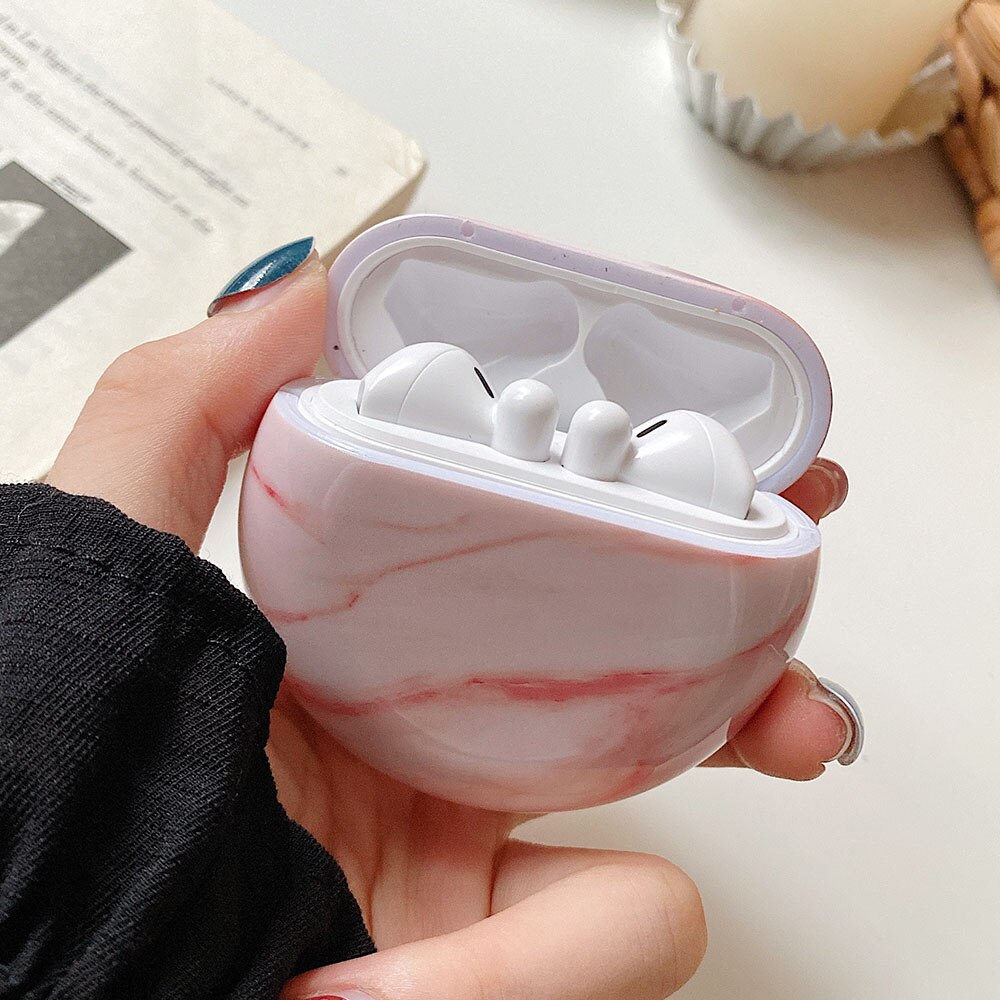 Marble Pattern Earphone Case Funda For Huawei Freebuds 3 Case Shookproof Wireless Charging Bax Cover for Free Buds 3 Cases Coque: E