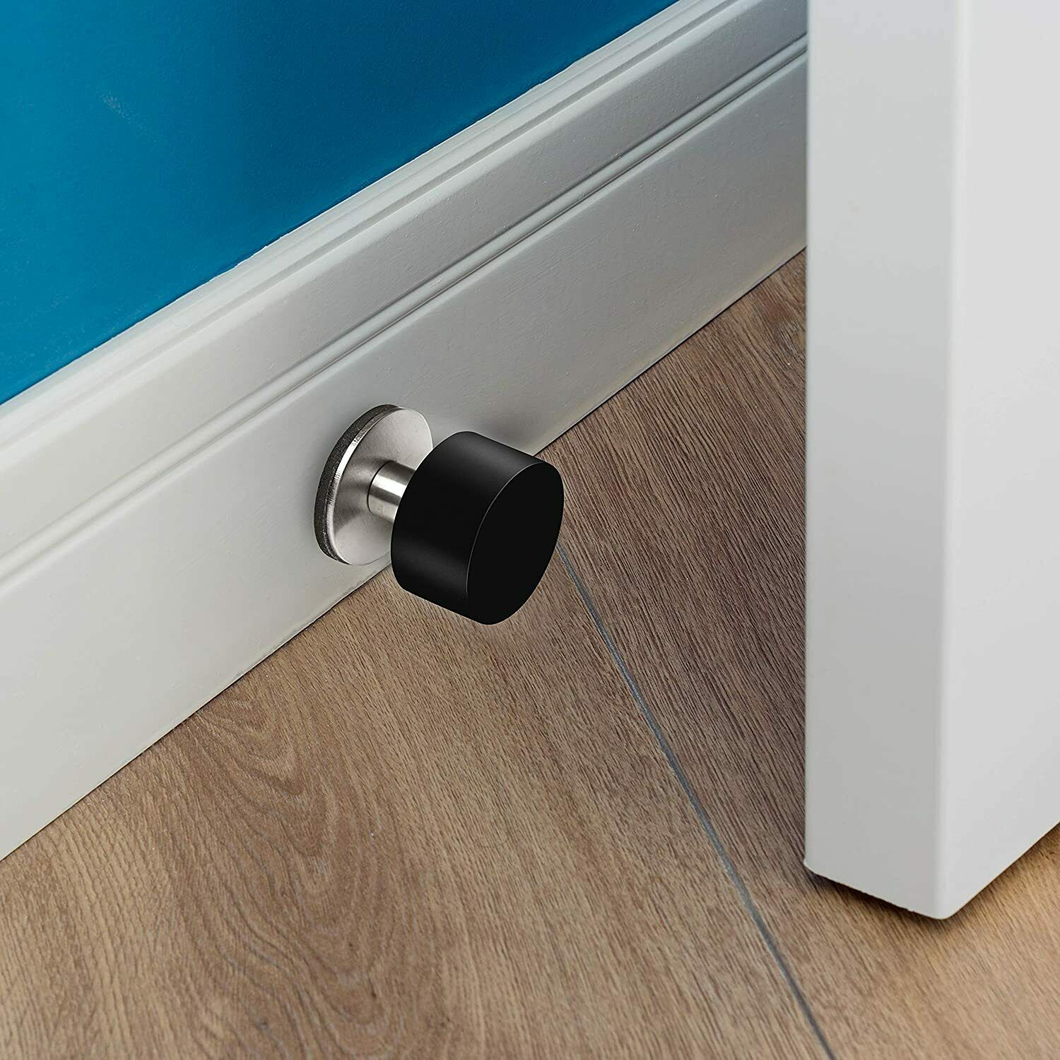 Non Punch Door Stopper Adhesive Door Stops Heavy Duty Stainless Steel Rubber Stopper With Sound Dampening Bumper 2022 A9635
