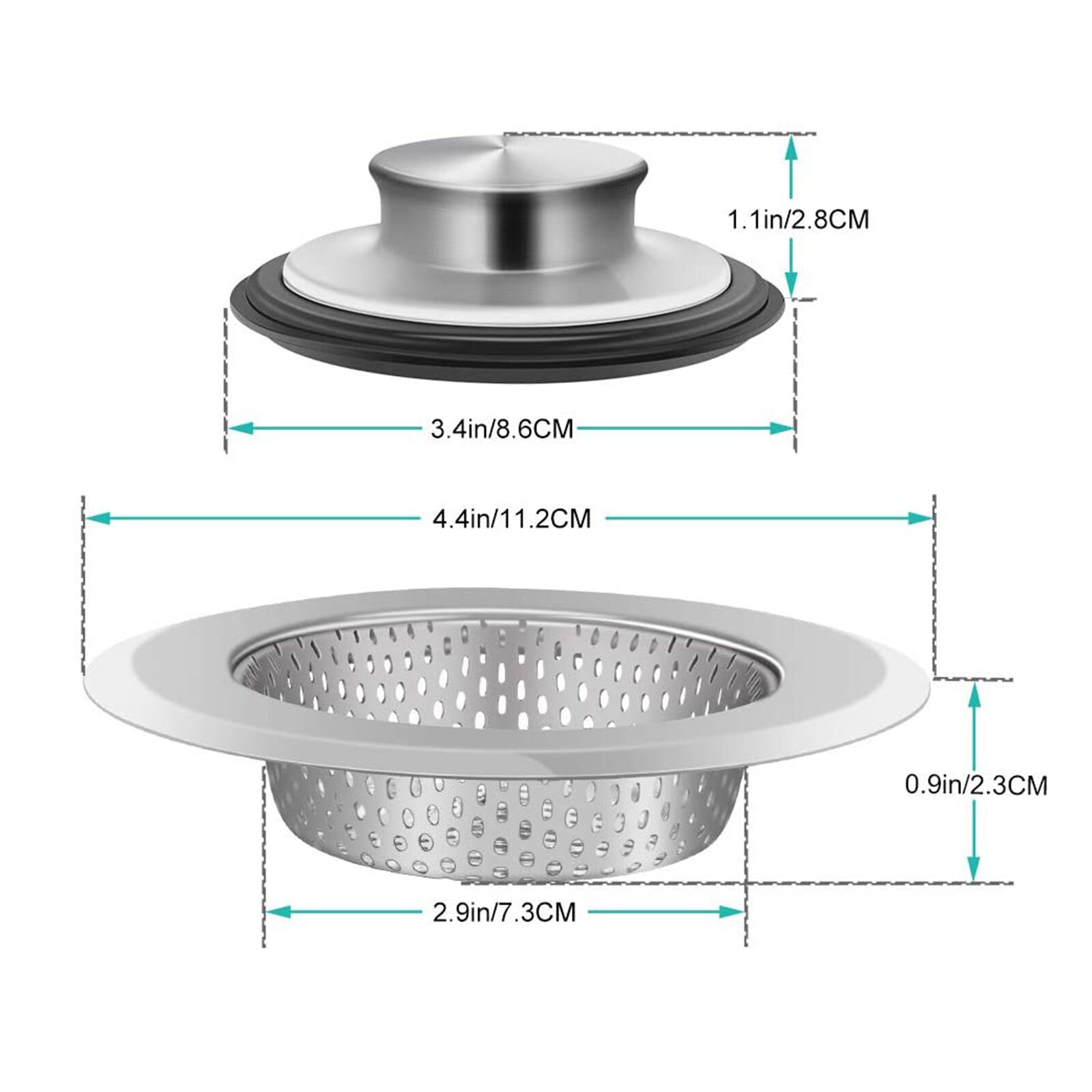 Kitchen Bathroom Sink Strainer Waste Plug Drain Stopper Filter Basket Kitchen Sinks Tool Anti-Clogging Kitchen Sink Stoppers