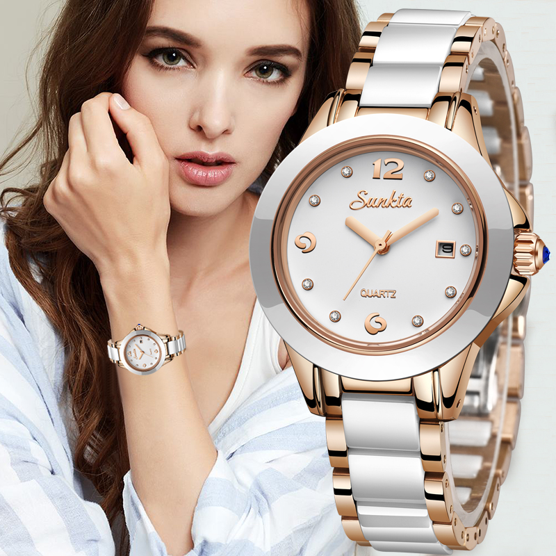 Sunkta Mode Vrouwen Horloges Rose Gold Dames Armband Horloges Reloj Mujer Creatieve Waterdichte Quartz Horloges Voor Vrouwen