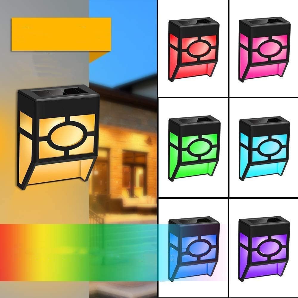 doprowadziło kinkiety zewnętrzne wodoodporne bezprzewodowe oświetlenie krajobrazu lampy kolorowe dla domu/ogrodzenia/stoczni/podjazd ścieżka lampy słoneczne Garde: zmienny