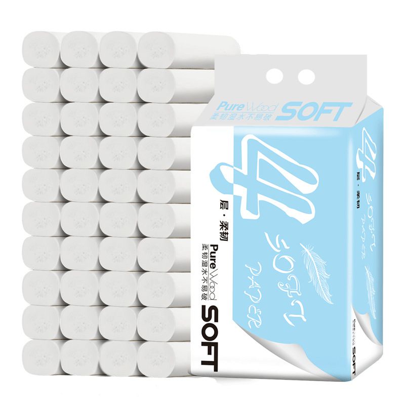 6 Rolls Coreless Toilet Paper Bulk Rolls Bath Tissue Bathroom White Soft 4 Ply Toilet Supplies