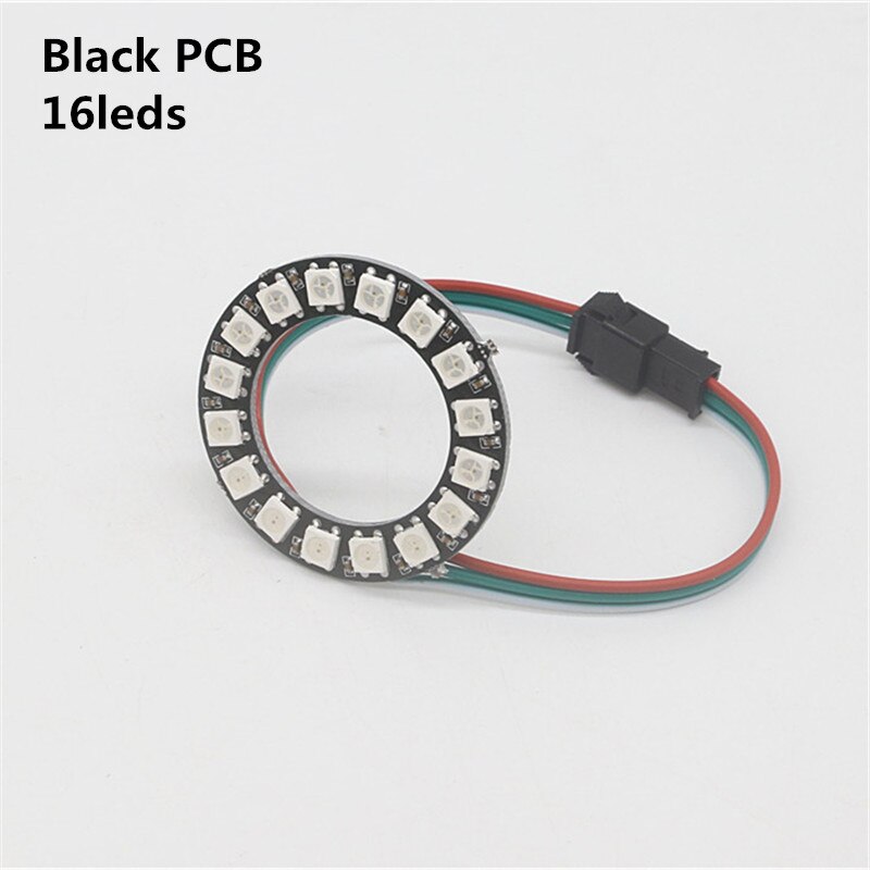 WS2812B DIY LED Ring 8 16 24 35 45 LEDs WS2812B SK6812 Built-in IC 5050 RGB WS2812 Addressable DC 5V LED Module Strip Light: Black PCB 16leds