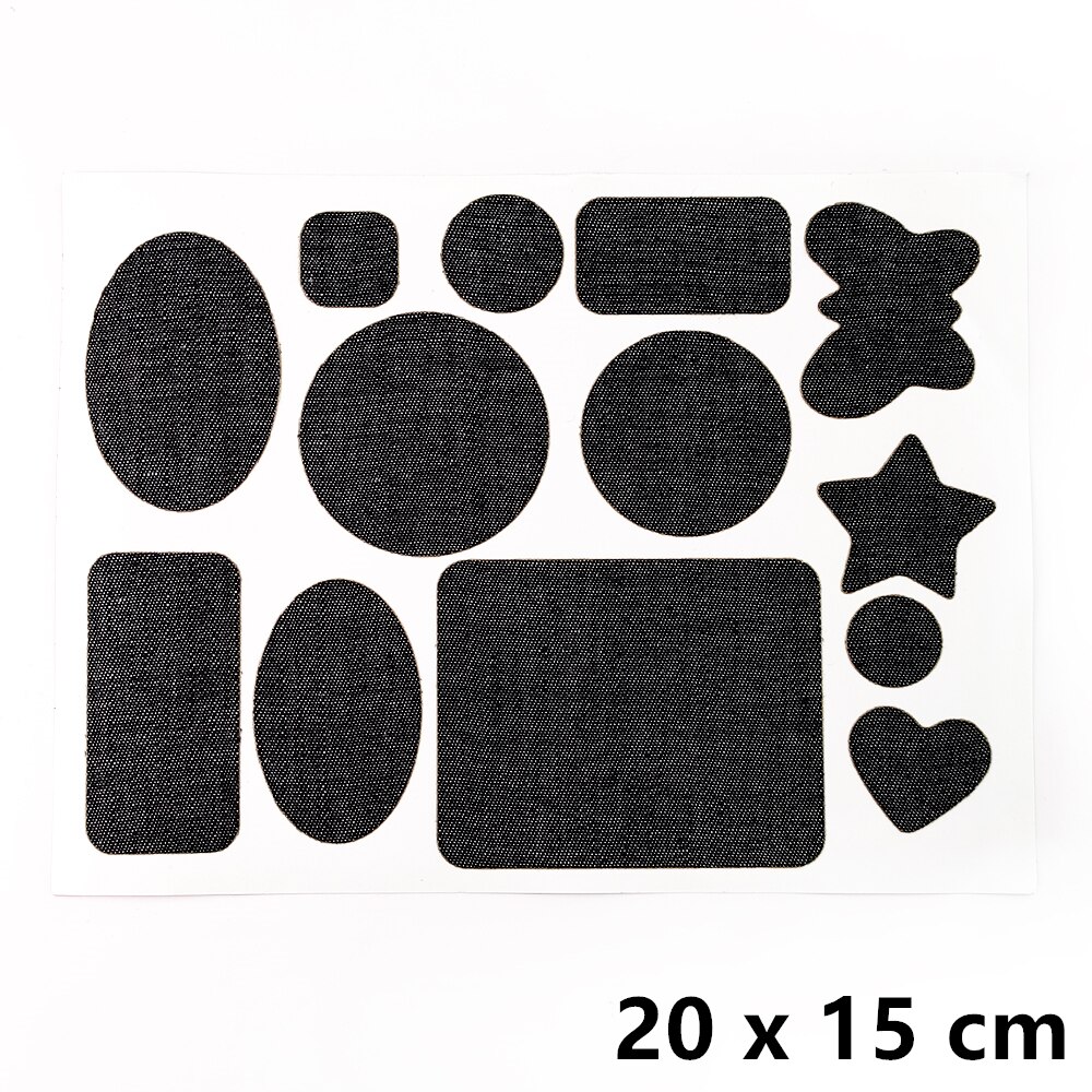 Parches de tela vaquera autoadhesivos para ropa, parches de tela vaquera para reparación de ropa, pegatinas de pantalones, apliques de insignias DIY: 15x20cm 01 heise