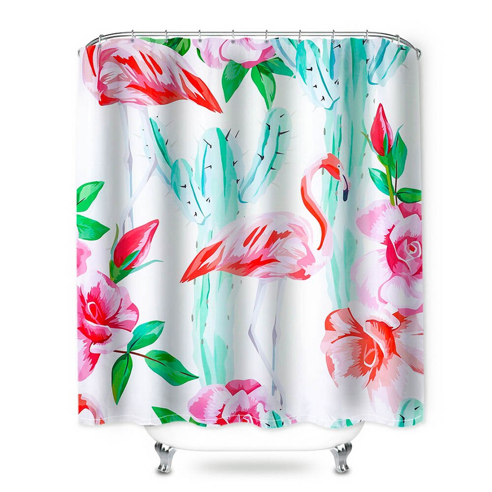 180x180cm vert plantes en pot rideau de douche pour salle de bain imperméable imprimer Cactus succulentes rideau de bain avec 12 crochets: D6