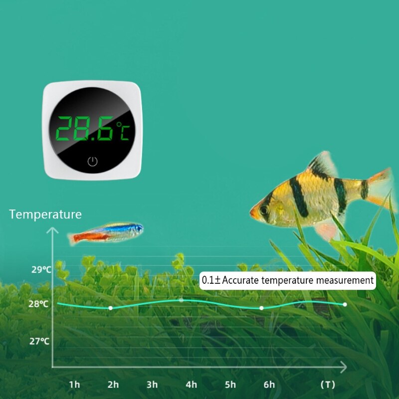 Aquarium Thermometer Lcd Digitale Aquarium Thermometers Met Grote Duidelijk Screen Monitor Terrarium Temperatuur Geen Draad