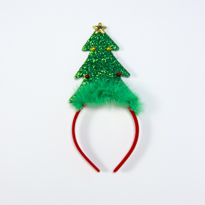 Tecknad 1pc jul hår slips vuxen barn julgran cosplay djur horn pannband pannklämma tillbehör tiara de cabelo: En julgran