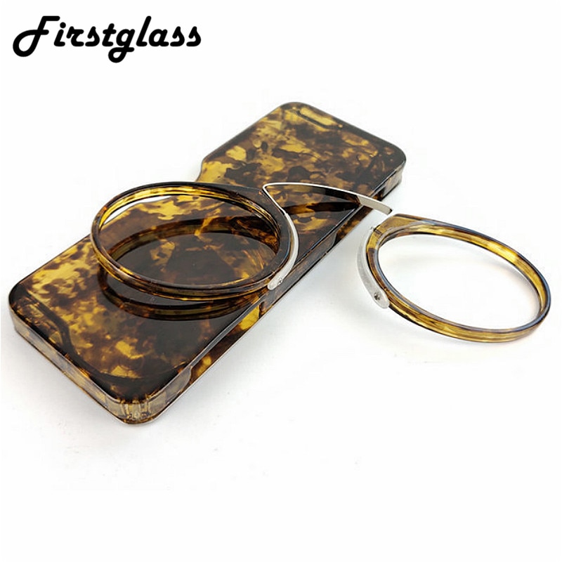Männer Lesebrille Tr90 flexibel Mini Clip Nase Lesebrille Frauen Leopard Jahrgang Presbyopie Brille mit fallen