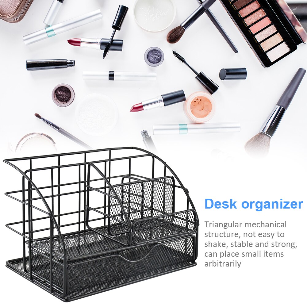 Desk Organizer Stationery Home Bedroom Multifunctional Drawer Storage School Office Mesh Pen Holder Accessories Caddy