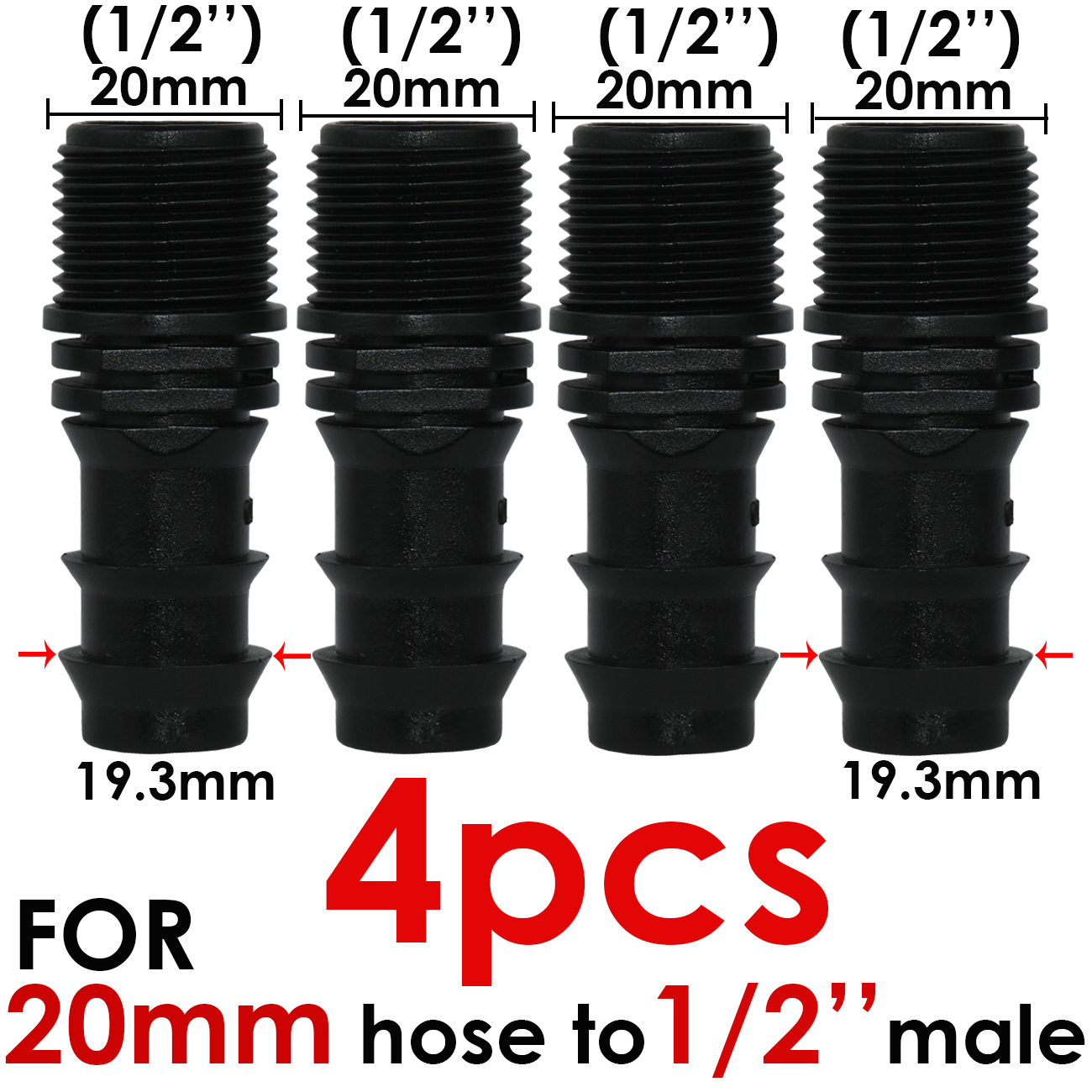KESLA 4pcs Female Thread Connector 1/2 3/4" to Barb 16mm 20 25 PE Hose Adapter Irrigation Planter Drip System Garden Pipe Repair: Blue