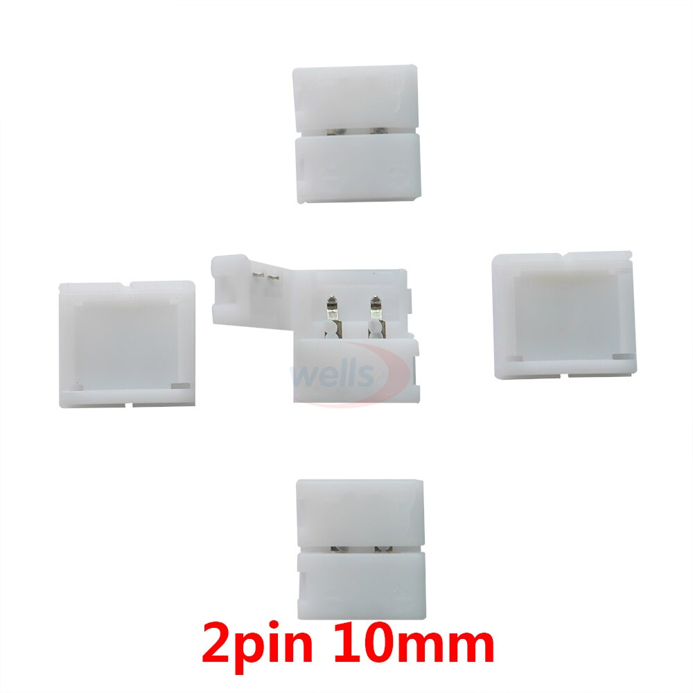10 stk 2 pin 3 pin 4 pin 5 pin 6 pin l form led stik til tilslutning af hjørne retvinklet rgb rgbw rgbww 2811 2812 5050 led strip: 2 ben 10mm spænde
