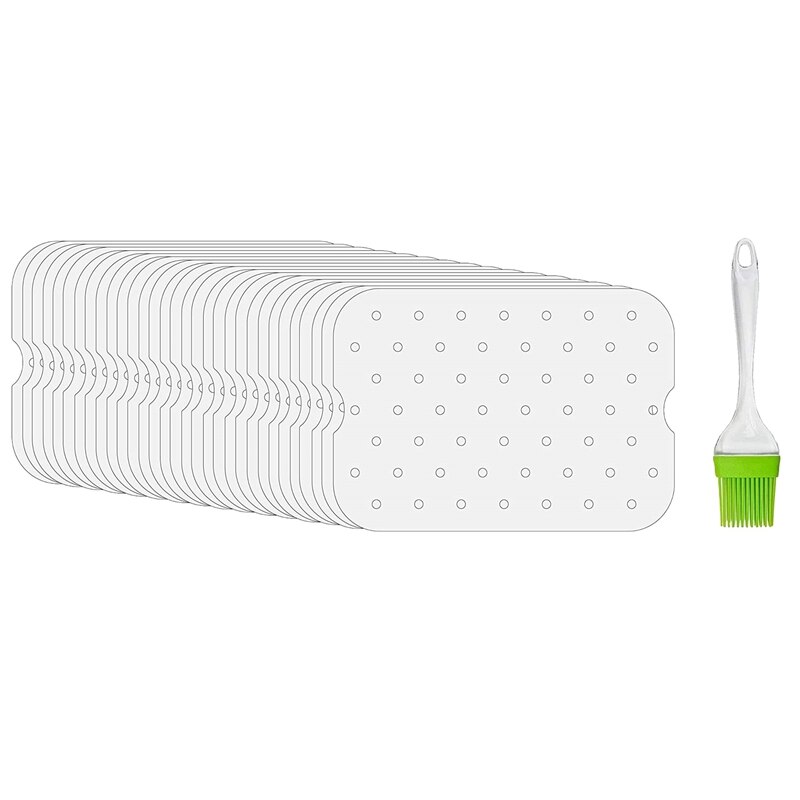 Air Fryer Parchment Paper Liners For Ninja Foodi XL Smart FG551 6-In-1 Indoor Grill Accessories With Oil Brush: Default Title