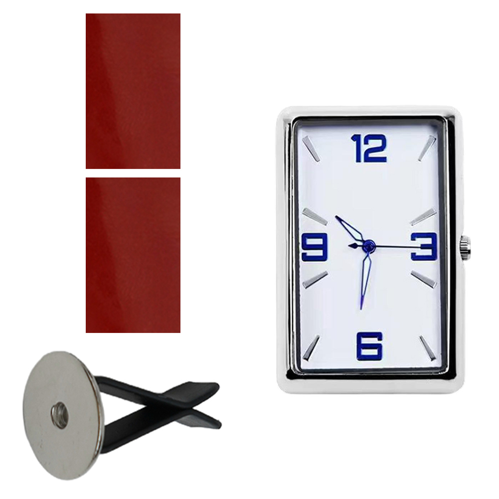 Reloj cuadrado de para coche, pegatina para decoración Interior de coche, Clip de ventilación electrónico autoadhesivo, reloj para coche, horario, pieza de coche: Oro